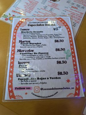 Menu photo 2 La Casa De Los Machetes Stanton, CA Menu photo 2 La Casa De Los Machetes Stanton, CA