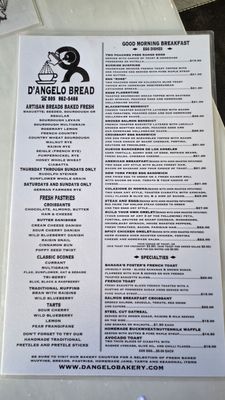 Menu photo 1 D'Angelo's Bakery Santa Barbara, CA Menu photo 1 D'Angelo's Bakery Santa Barbara, CA