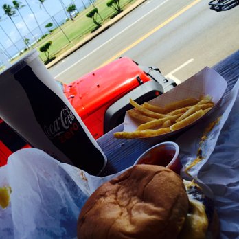 Bubba Burgers - Double Bubba with cheese, fries and a large root beer. - Burgers Near Me - Kapaa, Hawaii