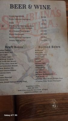 Menu photo 4 Stumblina’s Cantina Cave Creek, AZ