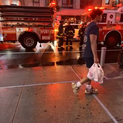 The FDNY came to the restaurant due to the fire and smoke alarms going off