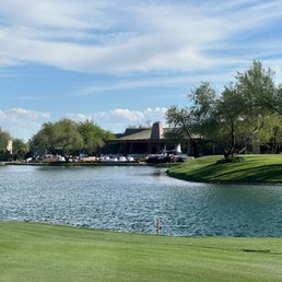 18th hole par five water and clubhouse 18th hole par five water and clubhouse
