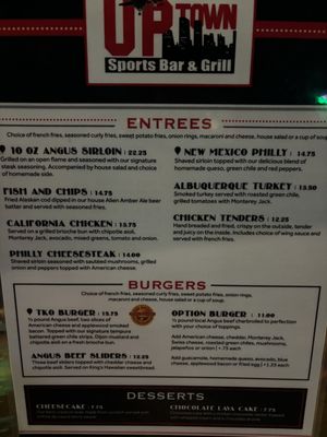 Menu photo 1 Uptown Sports Bar Albuquerque, NM Menu photo 1 Uptown Sports Bar Albuquerque, NM