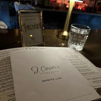 J Carver’s - Nice touch. Reservation name plate - Steakhouses Near Me - Austin, Texas J Carver’s - Nice touch. Reservation name plate - Steakhouses Near Me - Austin, Texas