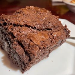 Peter's Steak House - House made chocolate brownie - yum, rich and chocolaty, warm and melted in the mouth (12/2023)