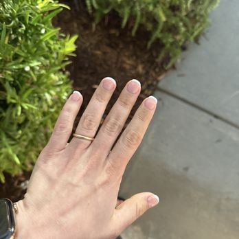 Stella Nails - Dip manicure with French tips - Nail Salons Near Me - Summerville, South Carolina