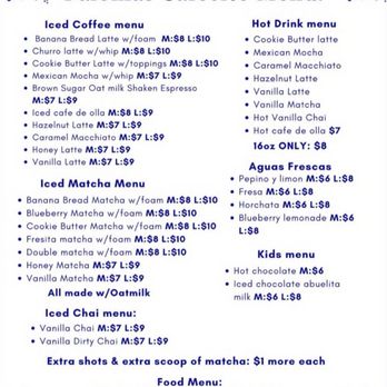 Palomas Cafecito - june 2026 menu with prices from their instagram - Coffee & Tea Near Me - Salinas, California Palomas Cafecito - june 2026 menu with prices from their instagram - Coffee & Tea Near Me - Salinas, California