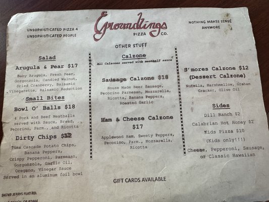 Menu photo 2 Groundling Pizza Gold Beach, OR Menu photo 2 Groundling Pizza Gold Beach, OR