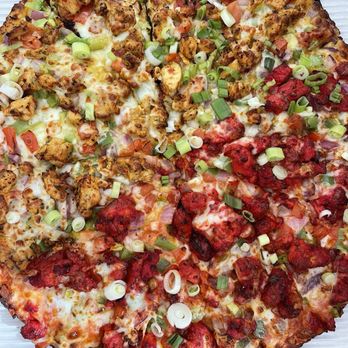 Cali Pizza - 46. Butter Chicken Pizza 49. Tandoori Chicken Pizza Half and half - Salad Near Me - San Jose, California Cali Pizza - 46. Butter Chicken Pizza 49. Tandoori Chicken Pizza Half and half - Salad Near Me - San Jose, California
