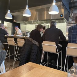 Houndstooth Restaurant - Inside is quaint - open kitchen with expert team