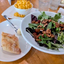 Fork in The Road - Famous house salad with a side of mac and delicious bread & butter.