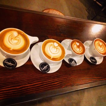Canabru Coffee - Two almond milk lattés, one regular latté, and a cappucino. Caffeine is love. - Coffee & Tea Near Me - Chino, California Canabru Coffee - Two almond milk lattés, one regular latté, and a cappucino. Caffeine is love. - Coffee & Tea Near Me - Chino, California
