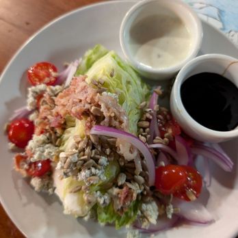 Salty Steer - Wedge salad with ranch. Love all the toppings. - Steakhouses Near Me - Wall, South Dakota Salty Steer - Wedge salad with ranch. Love all the toppings. - Steakhouses Near Me - Wall, South Dakota
