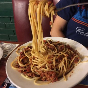 Baris - Spaghetti with meat sauce and mushrooms - Pizza Near Me - Waco, Texas