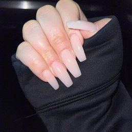 Simple natural coffin long nails
