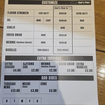 Satoshi Ramen Shop - Menu - Ramen Near Me - Burlingame, California