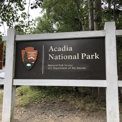 Acadia National Park Hulls Cove Visitors Center - Sign