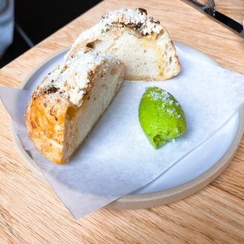 Lilia - Roasted Garlic Scape Focaccia, Green Garlic Butter - Italian Near Me - Brooklyn, New York