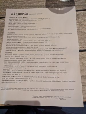 Menu photo 1 Alqueria Farmhouse Kitchen Columbus, OH