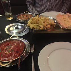 Spice's - Chicken Balti an chicken tikka masala. Very good service, good food and not badly priced.