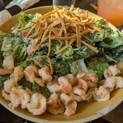 Caesar salad with marinated shrimp. Shrimp was very bland