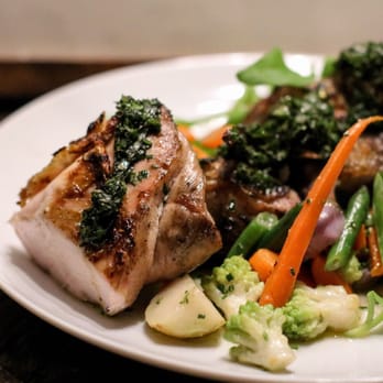 Ariete - Half Wood Grilled Chicken with local vegetables and salsa verde - New American Near Me - Miami, Florida