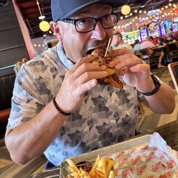 Downtown Flavortown - Don't Try This At Home bacon cheeseburger! - Arcades Near Me - Pigeon Forge, Tennessee Downtown Flavortown - Don't Try This At Home bacon cheeseburger! - Arcades Near Me - Pigeon Forge, Tennessee