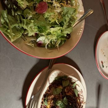 Pizzeria Mozza - Lemon vinaigrette salad is delicious and zucchini appetizer - Pizza Near Me - Los Angeles, California