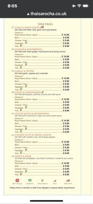 Menu photo 7 Thai Sarocha Restaurant Salisbury, WIL