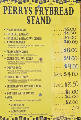 Menu photo 1 Perry's Frybread Stand Mcnary, AZ
