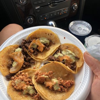 The Taco King - Chicken and beef tacos with grilled onions and the sauces! - Food Stands Near Me - Cypress, Texas