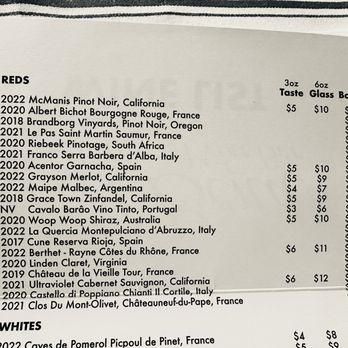River Bend Bistro - Red wine menu - American Near Me - Alexandria, Virginia