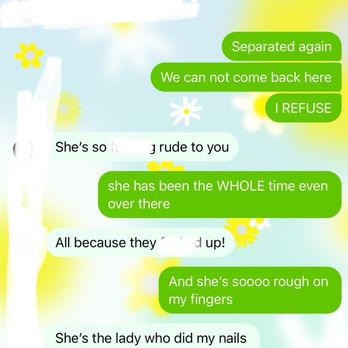 Peacock Nails - My friend pointing out how rude they are and how bad hers were last time - Nail Salons Near Me - Lemon Grove, California Peacock Nails - My friend pointing out how rude they are and how bad hers were last time - Nail Salons Near Me - Lemon Grove, California