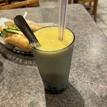 Pho Saigon - Mango smoothie with boba - Vietnamese Near Me - Houston, Texas Pho Saigon - Mango smoothie with boba - Vietnamese Near Me - Houston, Texas