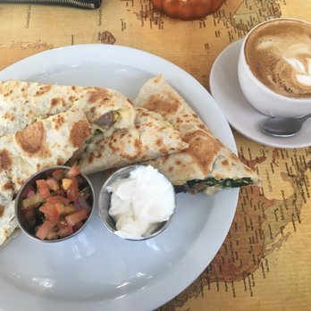 Basecamp Dinette - Quesadilla with sausage with a cappuccino 5/5 - Coffee & Tea Near Me - Burbank, California