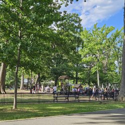 Bowne Park - View of the children's playground and basketball court