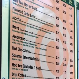 Hot drink menu, July 2017