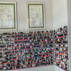 1st For Nails - 3-28-2023 menu board & colors. More colors in the back.