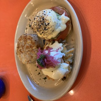 Snooze, an A.M. Eatery - Benny duo: latke/salmon and avocado smash - Breakfast & Brunch Near Me - Austin, Texas Snooze, an A.M. Eatery - Benny duo: latke/salmon and avocado smash - Breakfast & Brunch Near Me - Austin, Texas