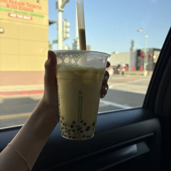 ALittle Tea - mango milk tea with boba pearls and normal boba - Bubble Tea Near Me - San Gabriel, California ALittle Tea - mango milk tea with boba pearls and normal boba - Bubble Tea Near Me - San Gabriel, California
