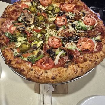 Mellow Mushroom Peachtree City - Half Komsmic Karma Half house special pizza - Pizza Near Me - Peachtree City, Georgia Mellow Mushroom Peachtree City - Half Komsmic Karma Half house special pizza - Pizza Near Me - Peachtree City, Georgia