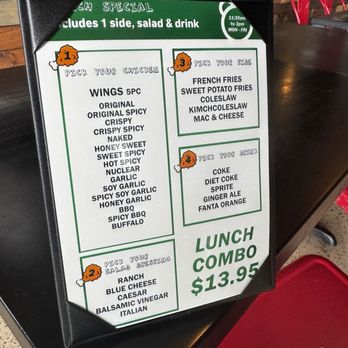 Pelicana Chicken - Lunch special menu, such a great deal and includes a salad AND side. - Korean Near Me - Sterling, Virginia Pelicana Chicken - Lunch special menu, such a great deal and includes a salad AND side. - Korean Near Me - Sterling, Virginia