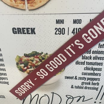 MOD Pizza - Greek salad sold out - Fast Food Near Me - Kalispell, Montana MOD Pizza - Greek salad sold out - Fast Food Near Me - Kalispell, Montana