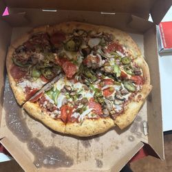 Pizza Hut - $33. Medium sized, supposedly, and cold with the wrong toppings.