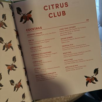 Citrus Club - Le menu - Cocktail Bars Near Me - Charleston, South Carolina Citrus Club - Le menu - Cocktail Bars Near Me - Charleston, South Carolina
