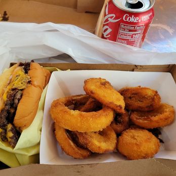 Smash Papas - Onion rings are pretty good, not $6 extra for a combo with drink good, however. - Burgers Near Me - Riverside, California