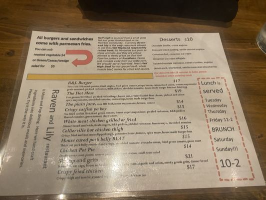 Menu photo 4 Raven and Lily restaurant Collierville, TN