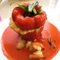 Dolce Espresso - Chicken and prawn risotto stuffed capsicum from Dolce Espresso in Oatley... Yum!