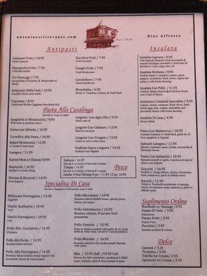 Menu photo 1 Antonino's Ristorante La Grange, IL Menu photo 1 Antonino's Ristorante La Grange, IL
