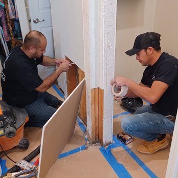 JCS Restoration - Rafael and Jorge Putting on New Wall Pieces - Damage Restoration Near Me - Lake Elsinore, California